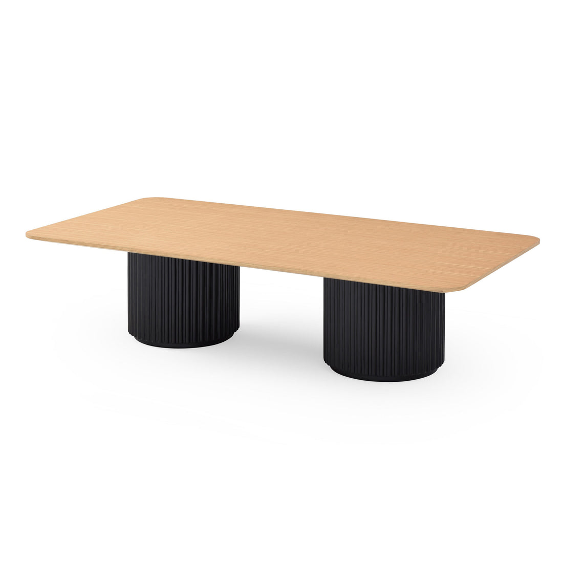 Lantine Coffee Table - Double Pedestal - Ash/Black