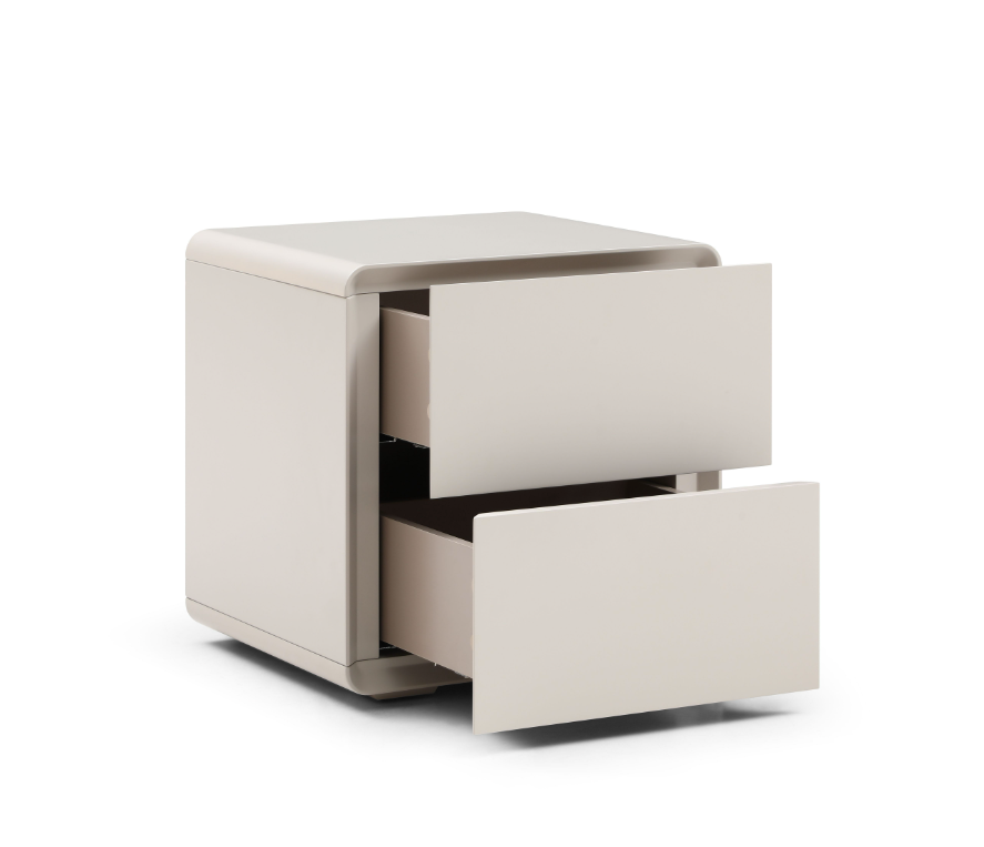 Kota Bedside Table - Matte Beige