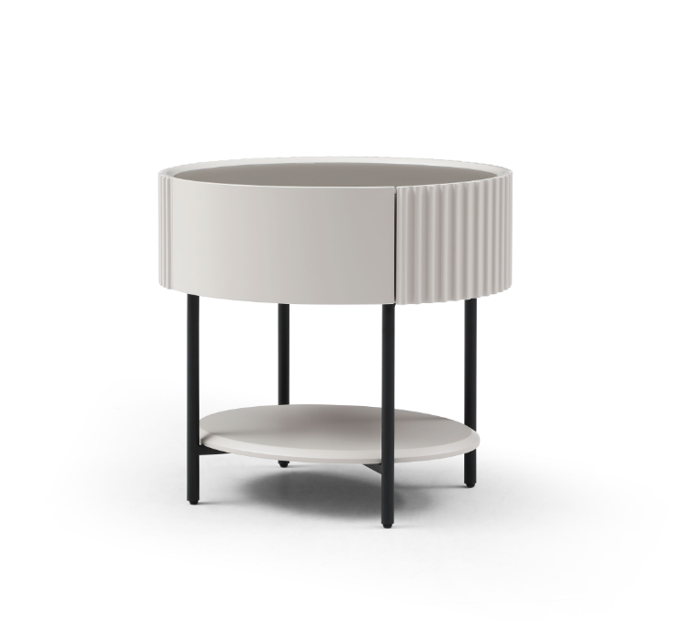 Avola Bedside Table - Matte Beige