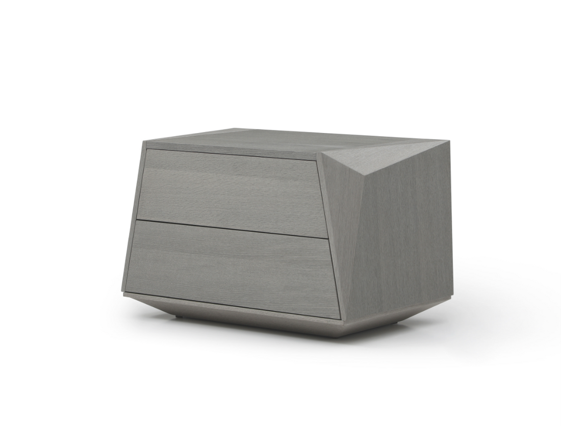 Madon Wide Bedside Table 700mm - Dark Grey Oak