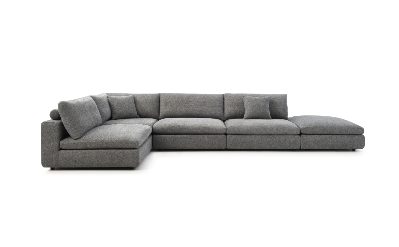 Blanco 5 Piece Modular Sofa - Charcoal