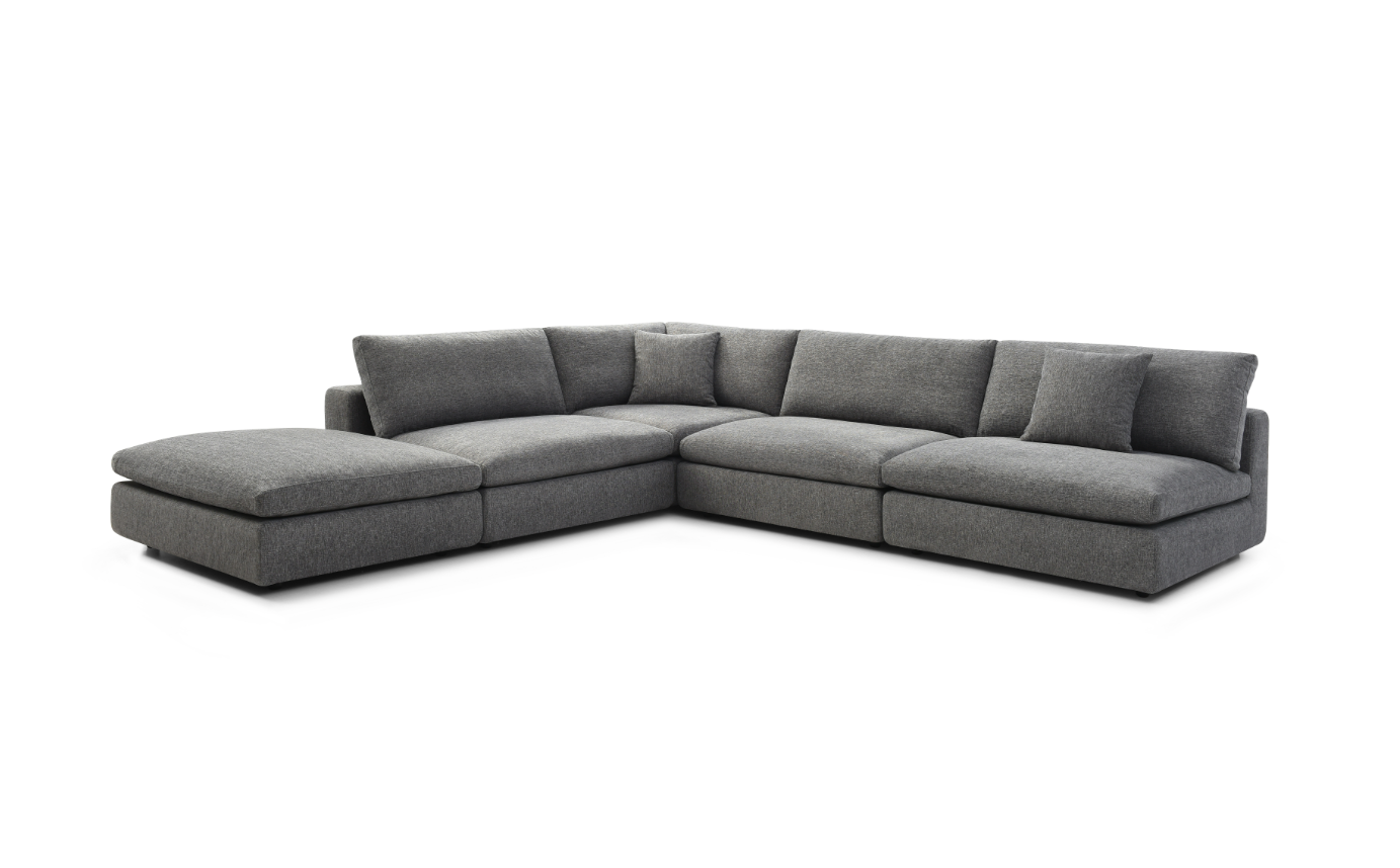 Blanco 5 Piece Modular Sofa - Charcoal