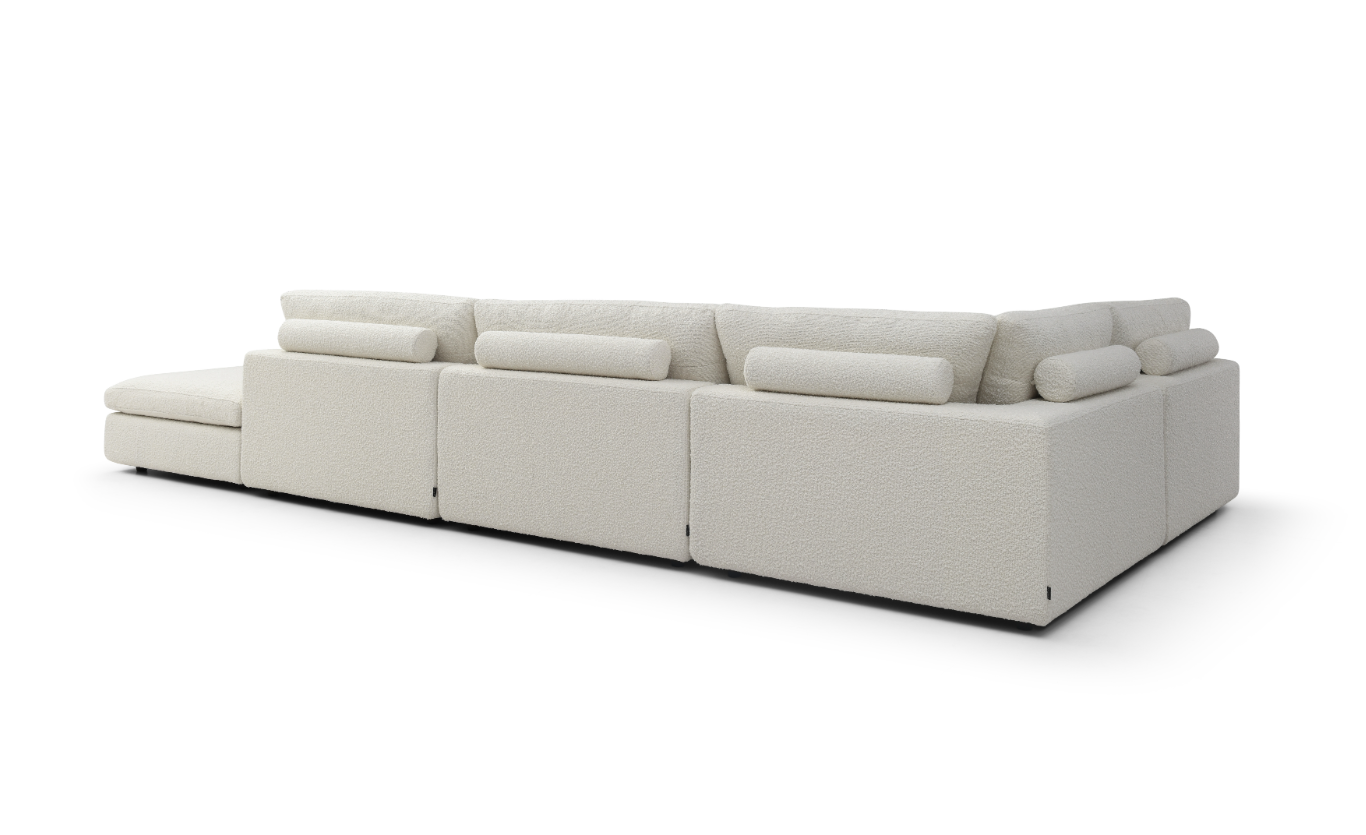 Blanco 5 Piece Modular Sofa - Chex Polar Bouclé