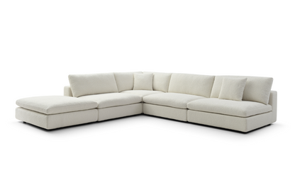 Blanco 5 Piece Modular Sofa - Chex Polar Bouclé