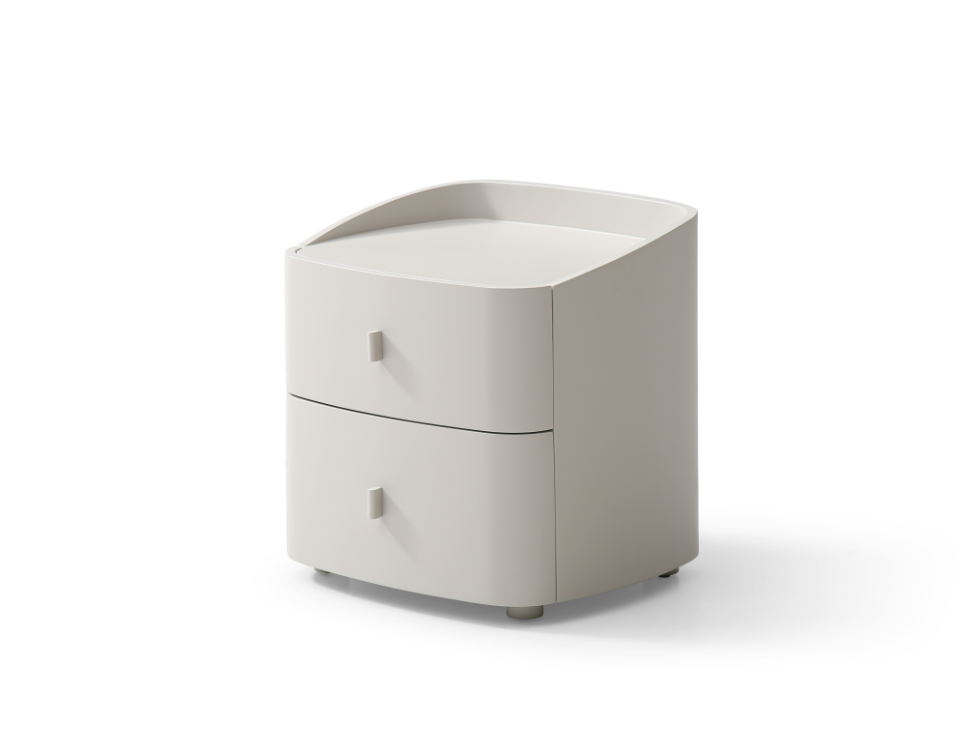 Vertu Bedside Table - Matte Beige