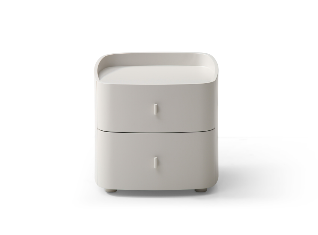 Vertu Bedside Table - Matte Beige