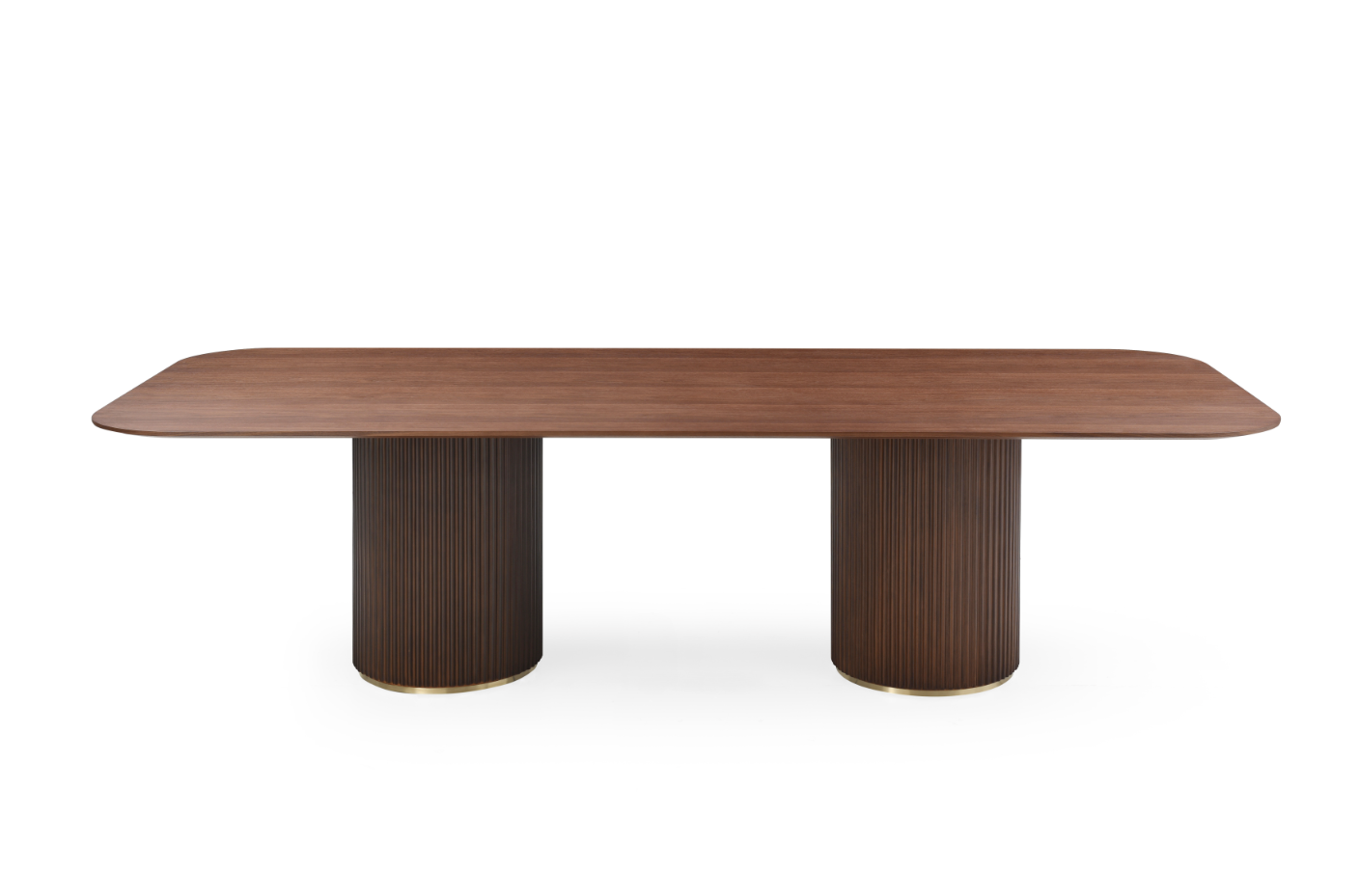 Lantine 280 Dining Table - Walnut &amp; Brass