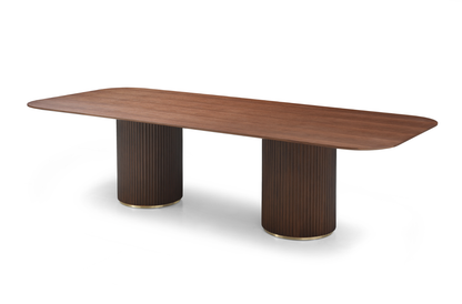 Lantine 280 Dining Table - Walnut &amp; Brass