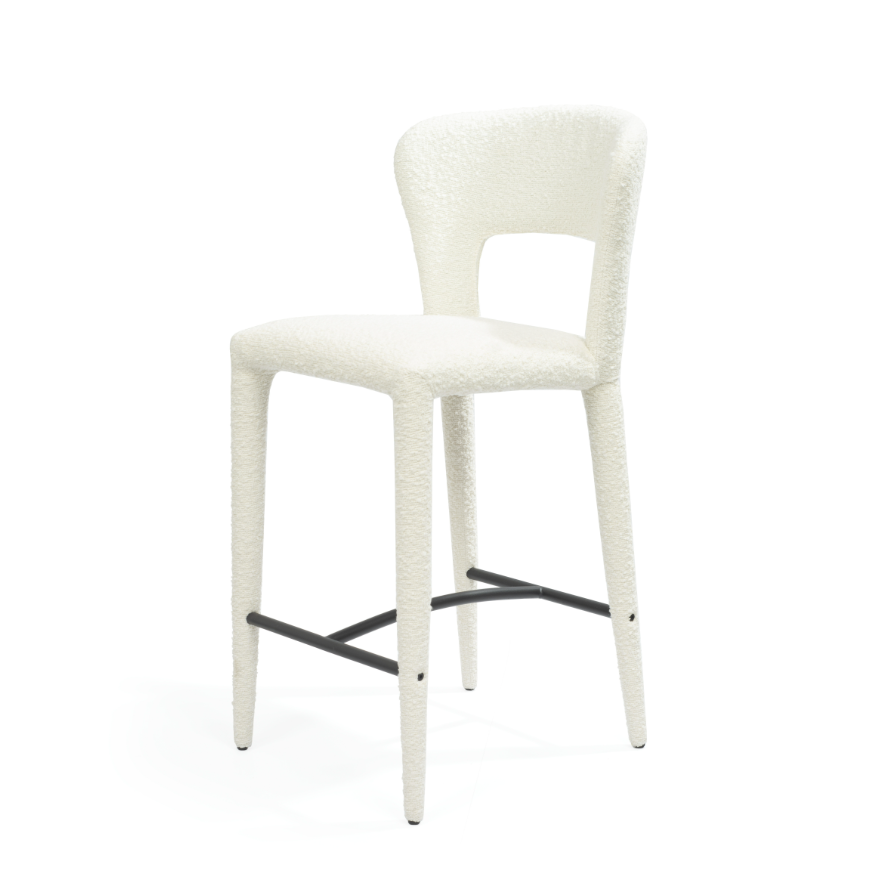 Pari I Bar Stool - Chex Polar Bouclé