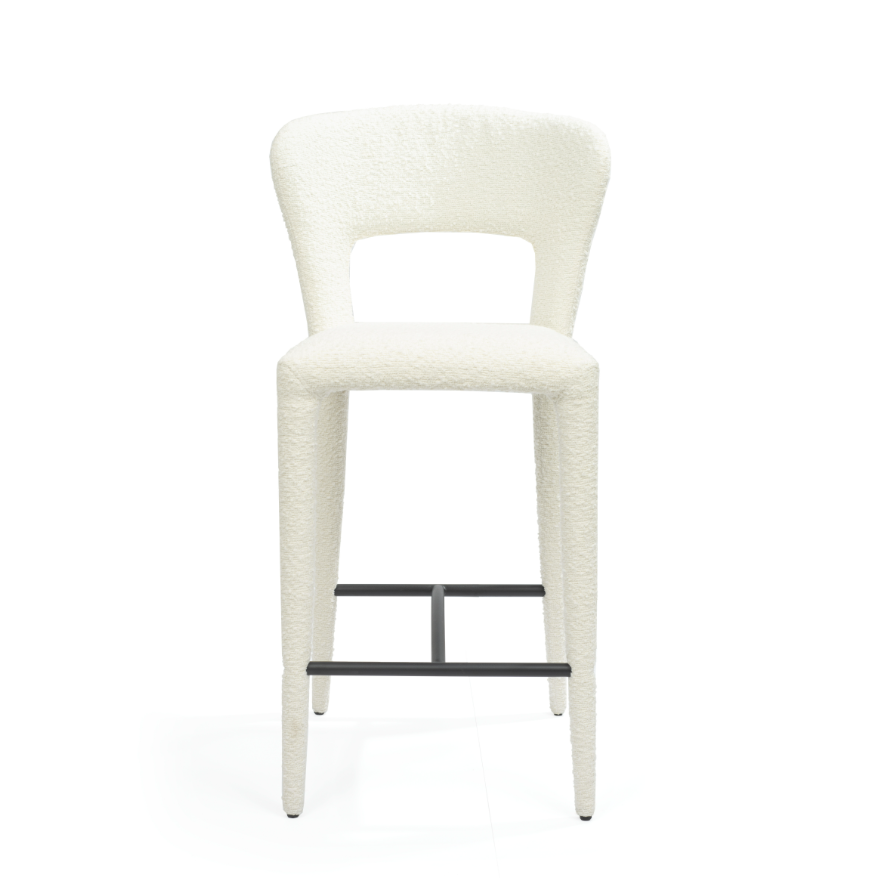 Pari I Bar Stool - Chex Polar Bouclé