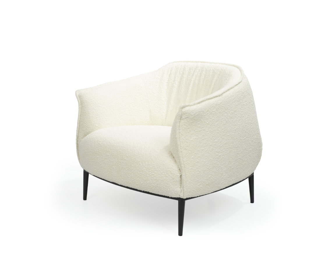 Tyrone Lounge Chair - Chex Bouclé Polar