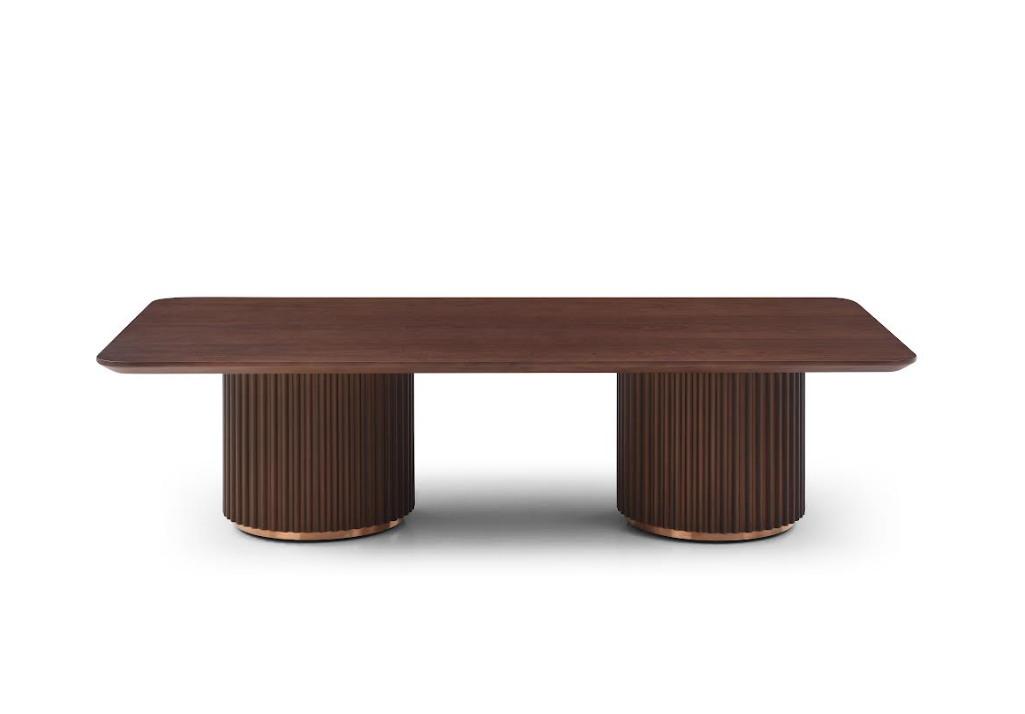 Lantine Coffee Table - Double Pedestal - Walnut