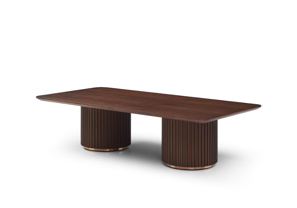 Lantine Coffee Table - Double Pedestal - Walnut