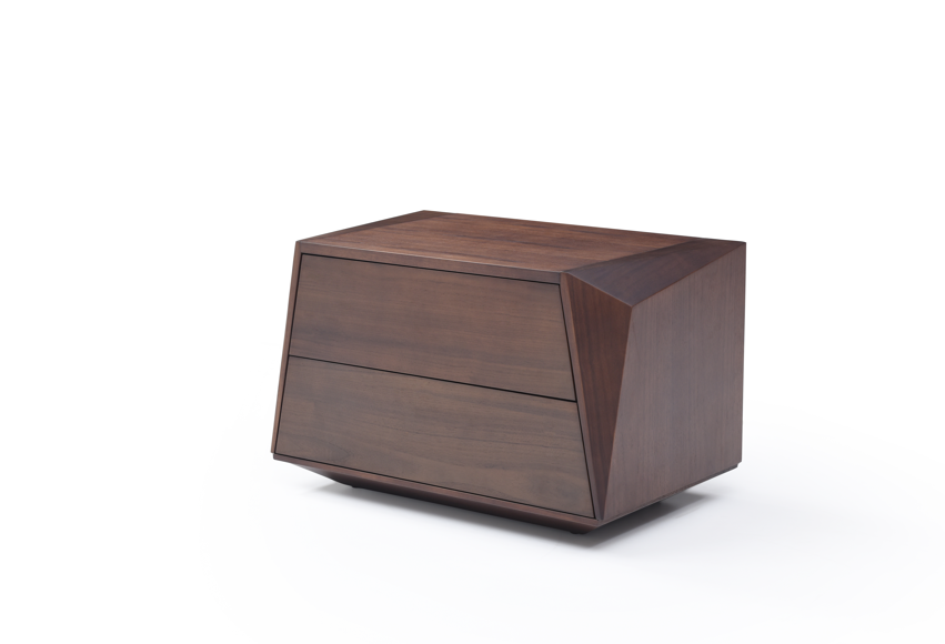 Madon Wide Bedside Table 700mm - Walnut