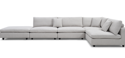 Blanco 5 Piece Modular Sofa - Avery Velour Cream