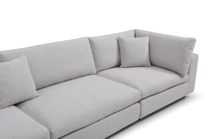 Blanco 5 Piece Modular Sofa - Avery Velour Cream