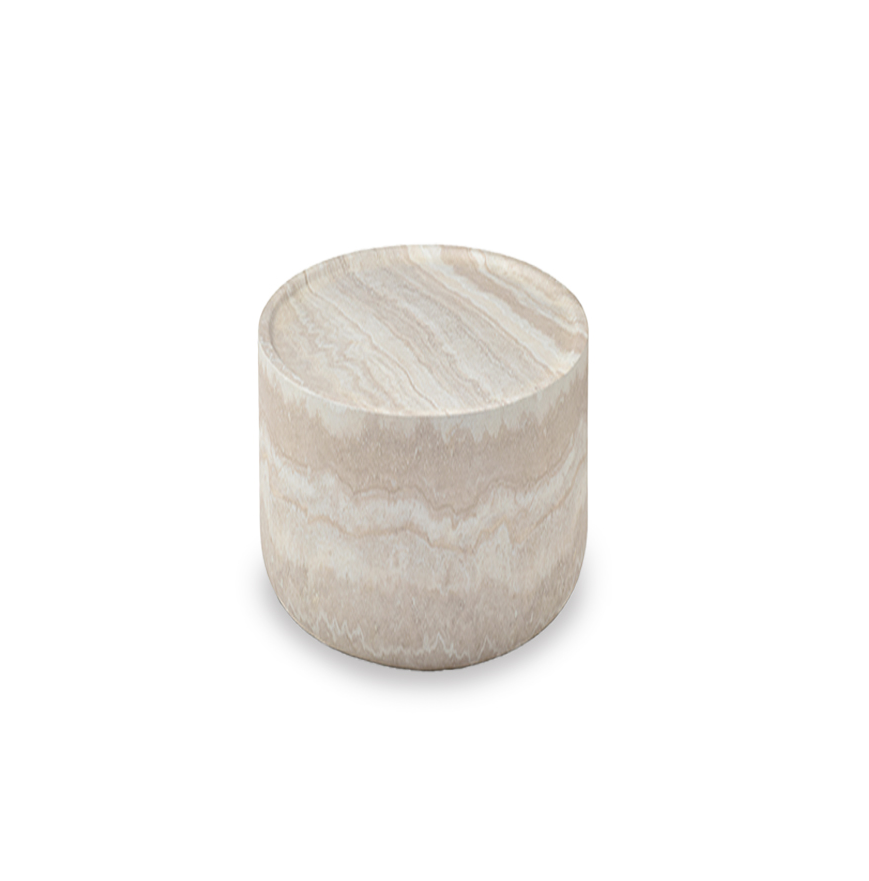 Ciladro Side Table - Faux Travertine