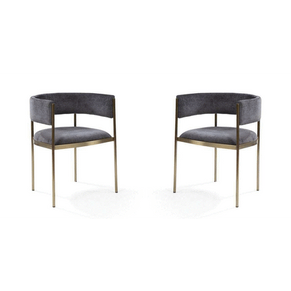 Envie II Dining Chair - Set of 2 - Giselle Dark Charcoal