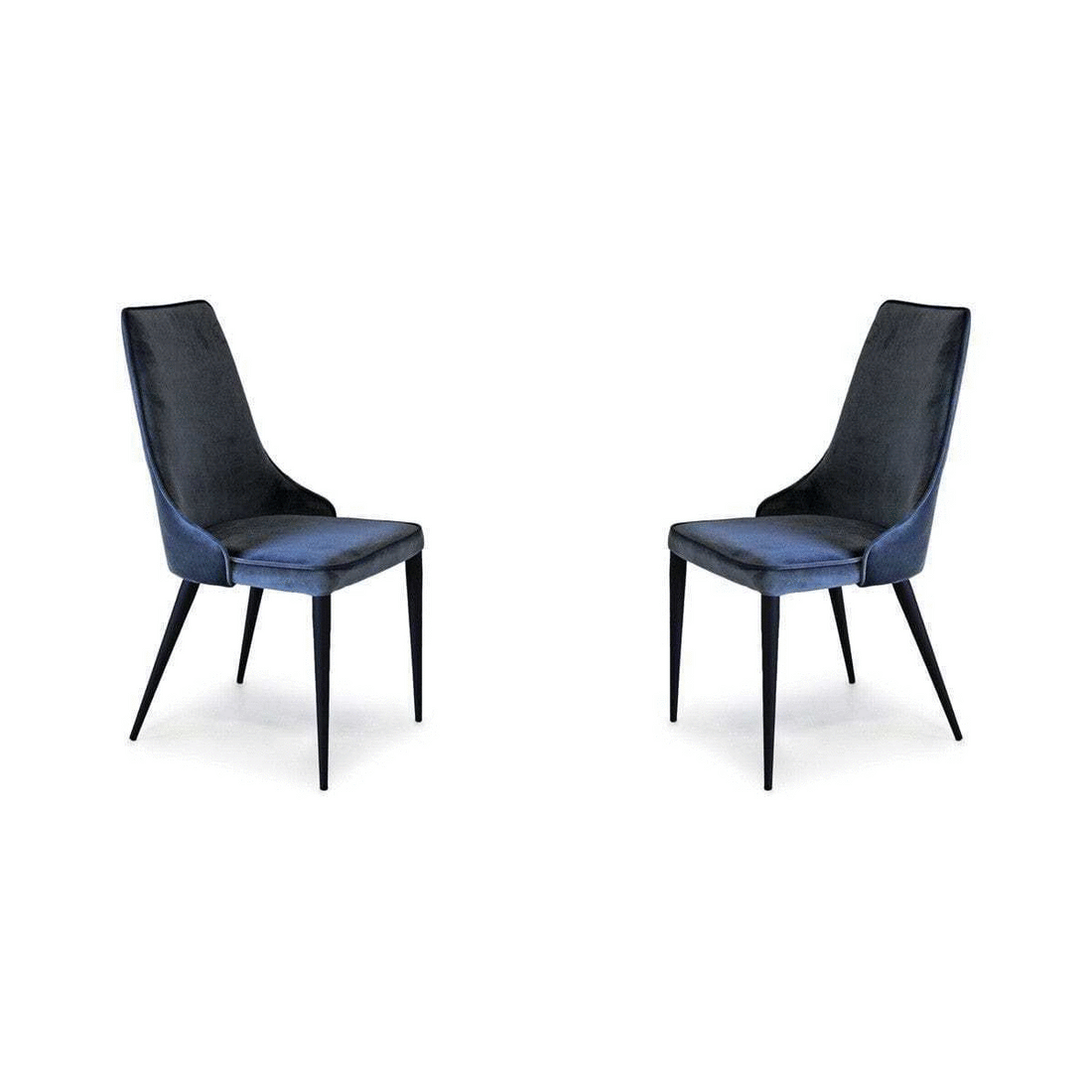 Alain Dining Chair - Set of 2 - Navy Velvet