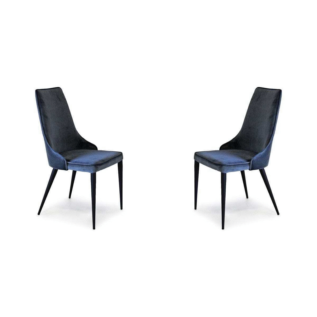 Alain Dining Chair - Set of 2 - Navy Velvet