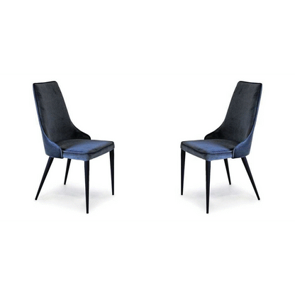 Alain Dining Chair - Set of 2 - Navy Velvet