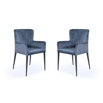 Varsi Dining Chair - Set of 2 - Bella Blue Velvet