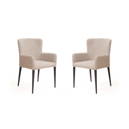 Varsi Dining Chair - Set of 2 - Chex Bouclé Steam