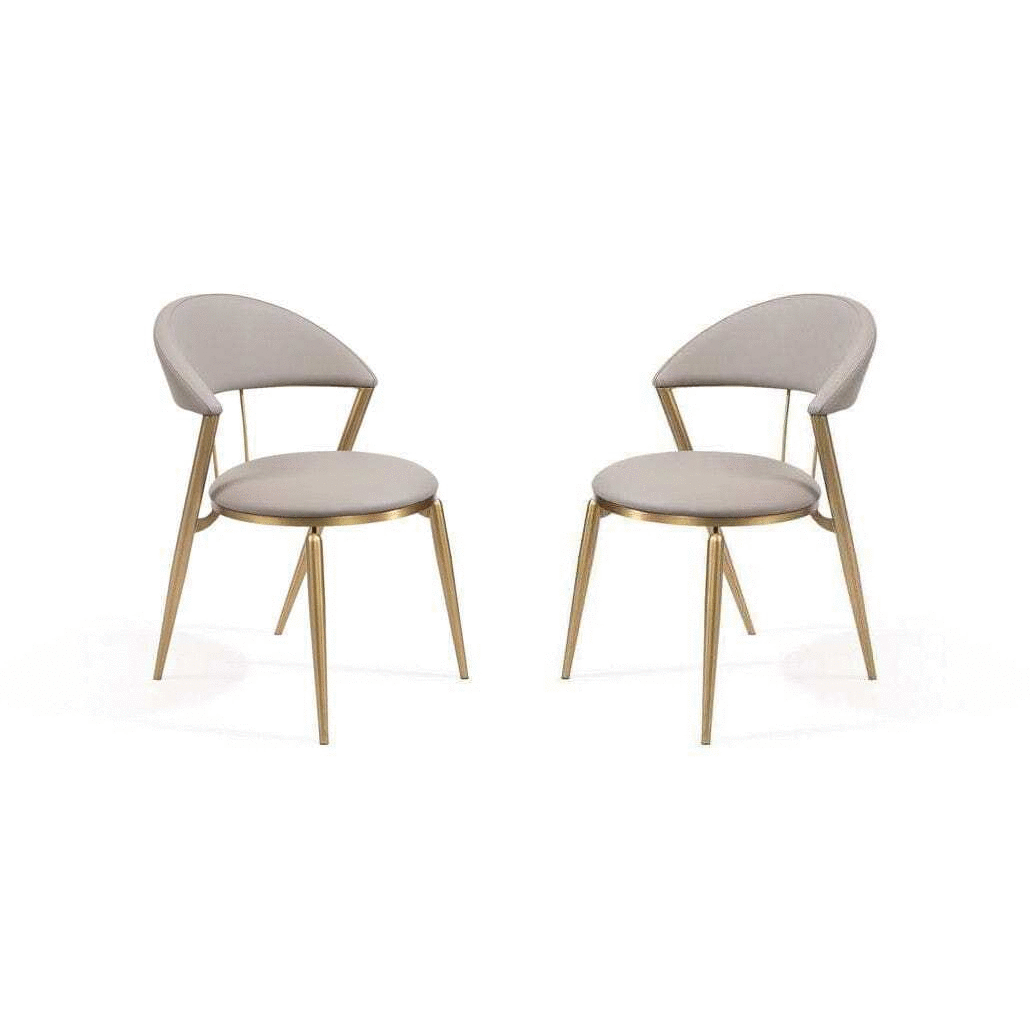 Parisienne Dining Chair - Set of 2 - Brushed Brass