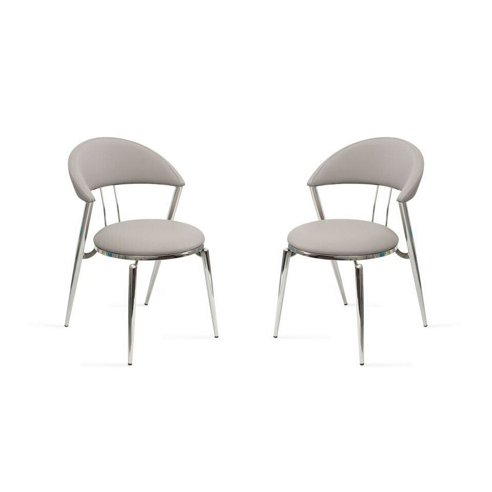 Parisienne Dining Chair - Set of 2 - Chrome