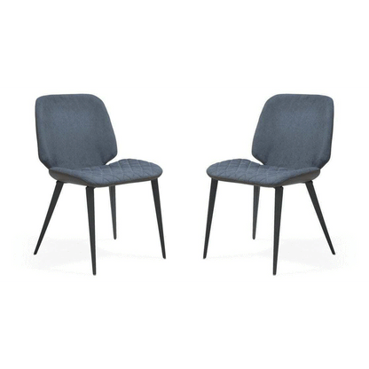 Scudo Dining Chair - Set of 2 - Bella Blue Velvet