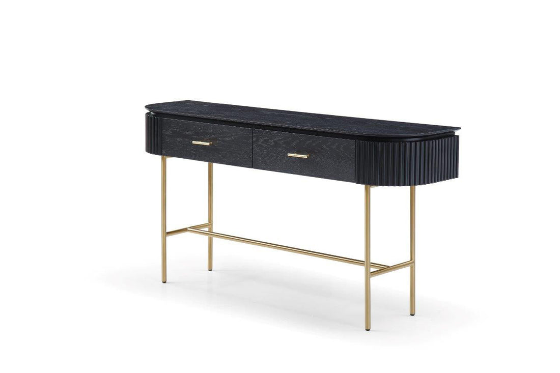 Lantine Console Table - Matte Black Oak