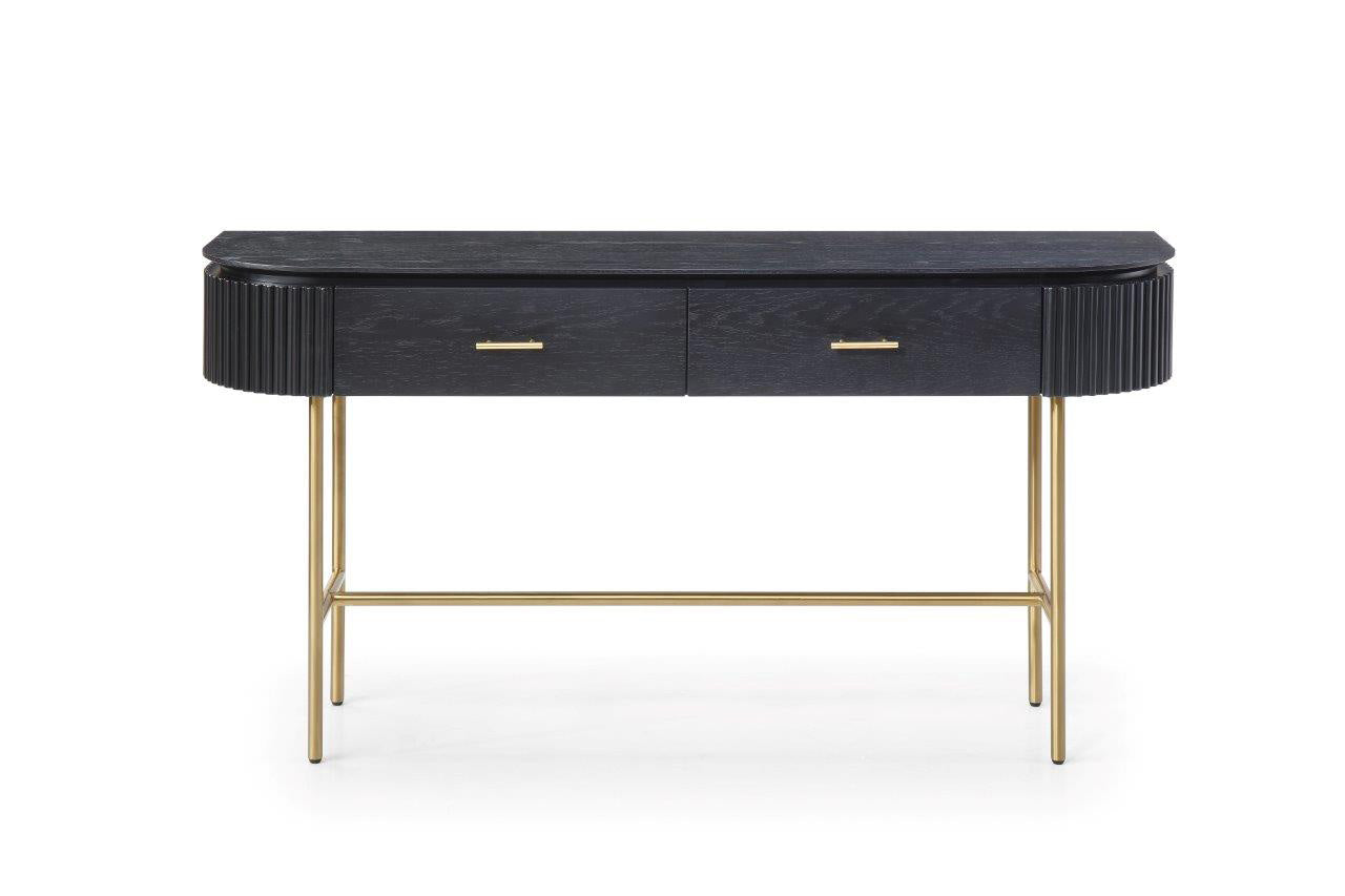 Lantine Console Table - Matte Black Oak