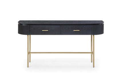 Lantine Console Table - Matte Black Oak