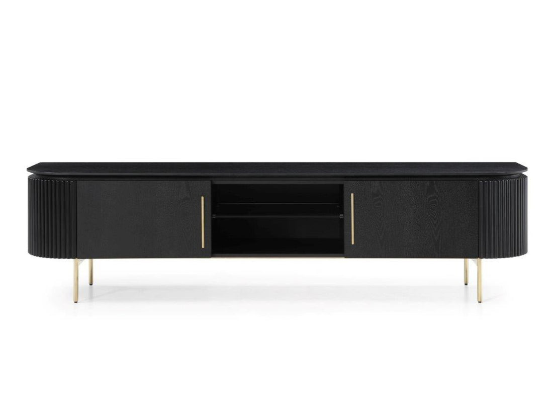 Lantine TV Unit - Matte Black Oak