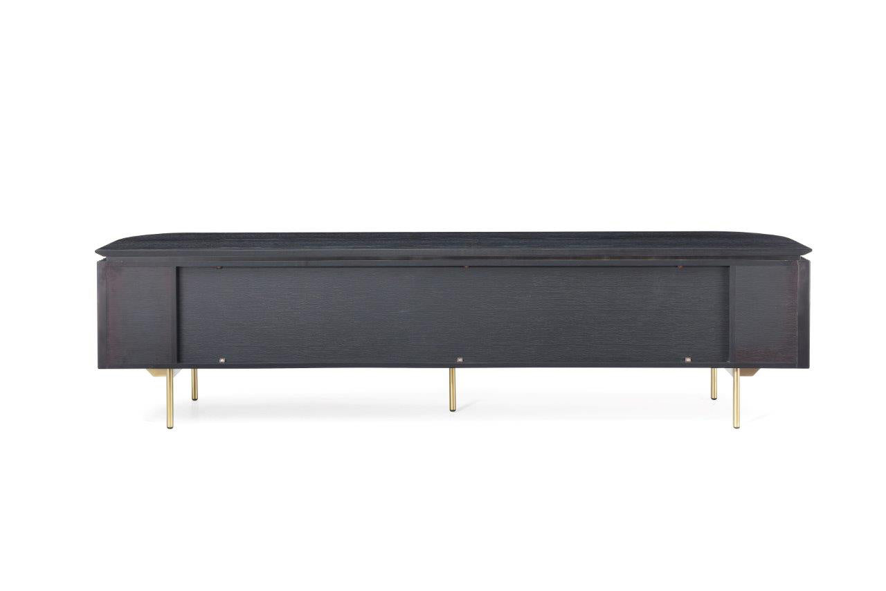 Lantine TV Unit - Matte Black Oak