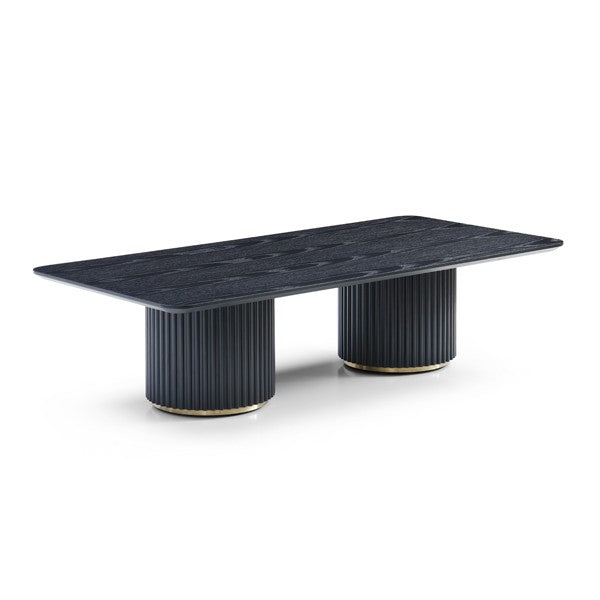 Lantine Black Oak Double Pedestal Coffee Table